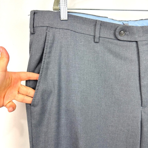 Jack Victor JV Reflex Flex Stretch Grey Crew Pants Flat Front Slacks Men's 42x29 - Picture 4 of 12